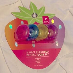 4 Piece Flavored Dental Floss Set - Multicolor Strawberry Package